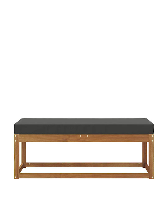 Outdoor Wooden Bench With Cushions 115x43x45cm
