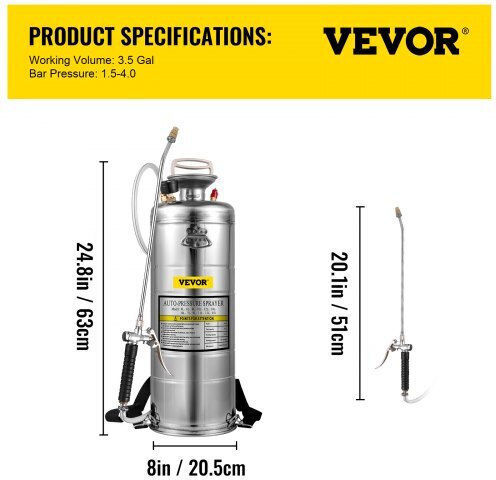 Vevor Sprüher mit Kapazität 12Es