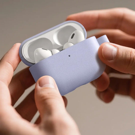 AmazingThing Θήκη Δερμάτινη με Γάντζο σε Μωβ χρώμα για Apple AirPods Pro 3