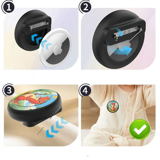 Hurtel Bluetooth-Tracker-Zubehör Für Kinder Silikon Für Apple AirTag In Schwarz