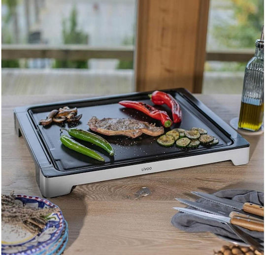 Livoo Teppanyaki Grilling Plate with Adjustable Thermostat 2000W 47x37cm.