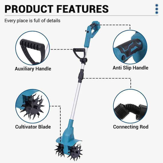 Cordless Garden Cultivator Two Batteries 68w