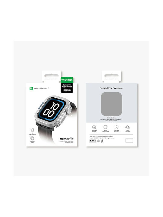 Amazingthing Titan Pro Metal Case Apple Watch 11 46mm Aluminum Silvereng