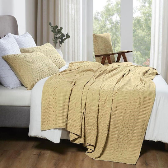 Kotonia Home Double Cotton Coverlet Cappuccino 220x240cm