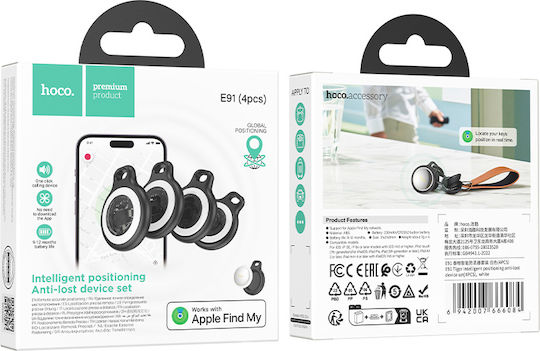 Hoco E91 Bluetooth Tracker Μαύρο 4 Stück