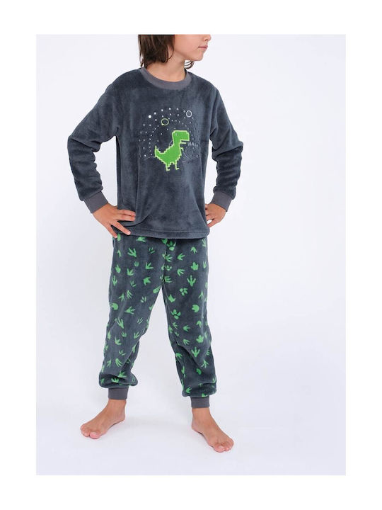 Muydemi Παιδική Πιτζάμα Χειμωνιάτικη Fleece Σκούρα Πράσινη Muydemi Παιδική Πιτζάμα Χειμωνιάτικη Fleece Σκούρα Πράσινη