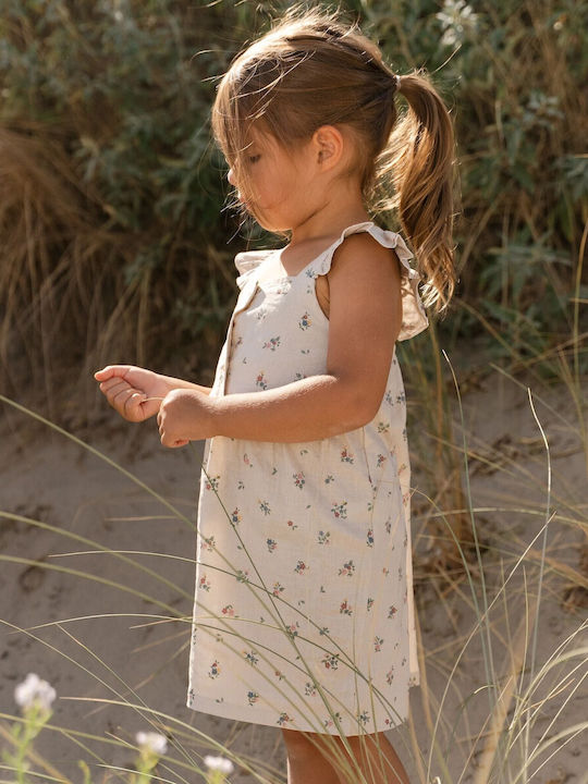 Fairy Girls Dress Sleeveless Beige