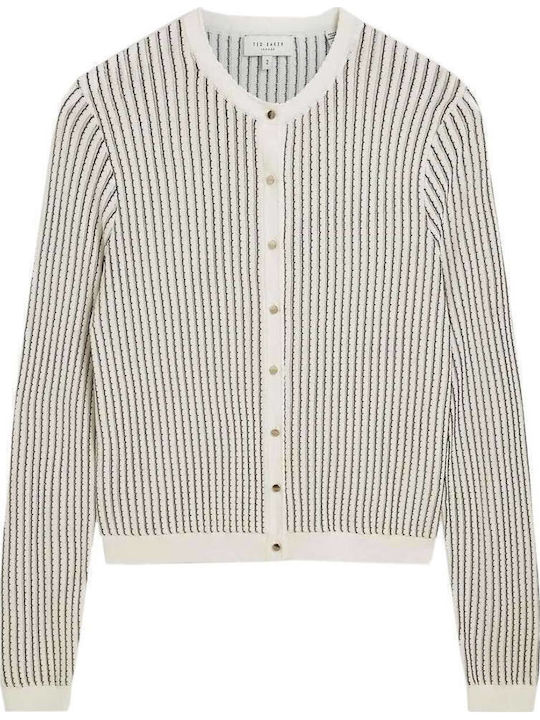 Short Women's Knitted Cardigan Ivory
