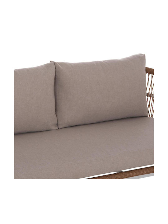 Set Mobilier Exterior Cameră De Zi 5 Piese Alb Cu Perne