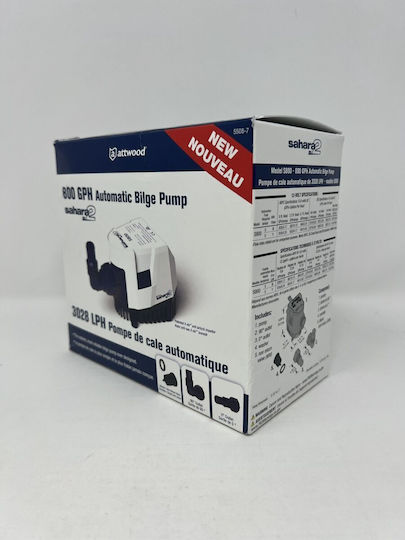 Automatic Sahara Mk2 Bilge Pump 800gph 12v 1900 Liters Per Hour With Fitting