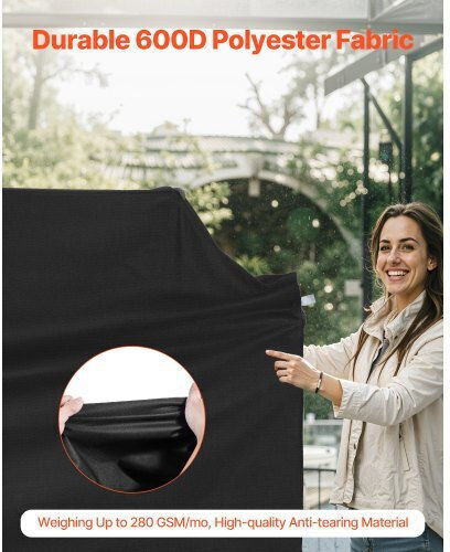 Vevor Grill Cover Bbq Covers 65 Inch Outdoor Grills Waterproof Fade Resistant Weather Resistant 600d Heavy Duty Polyester Easy Installation Removal Hook and Loop Straps Black