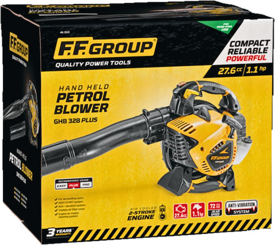 FFG GHB 328 Plus Φυσητήρας Χειρός Βενζίνης 27.6cc με Μέγιστη Ταχύτητα Αέρα 259.2km/h