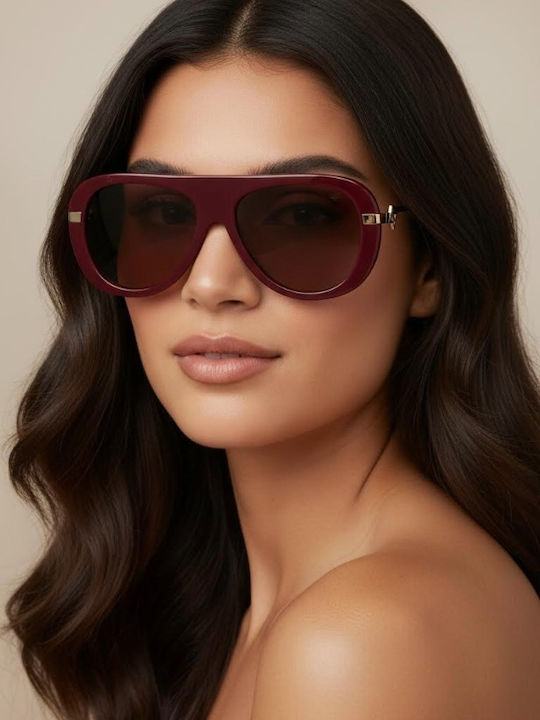 AV Sunglasses Alexia Γυαλιά Ηλίου Μπορντό με Κοκκάλινο Σκελετό