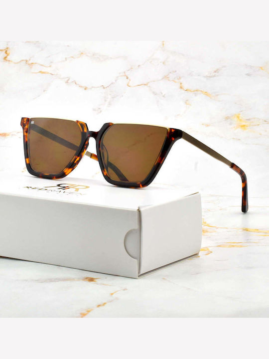 Red Raven Freya Women's Sunglasses with Brown Horn-Rimmed Frame and Brown Polarized Lenses