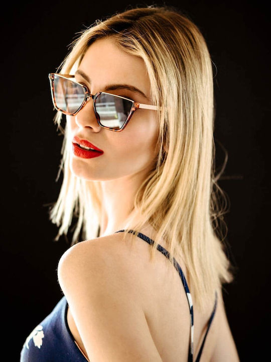 Red Raven Freya Women's Sunglasses with Brown Horn-Rimmed Frame and Brown Polarized Lenses
