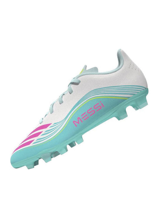 F50 Messi Club FG/MG Kids Soccer Cleats Molded White