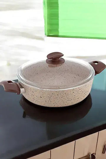 SteweHome Granit Topf Zum Kochen Mit Griffen Bakelit Braun Farbe 22cm (30cm)