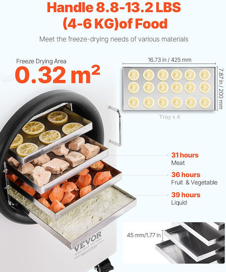 Vevor Uscător De Alimente 1550W 76x55x89cm