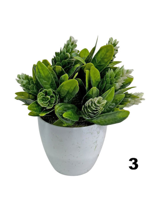 Small Potted Plastic Flowers 15cm Green 21125 Code 16382