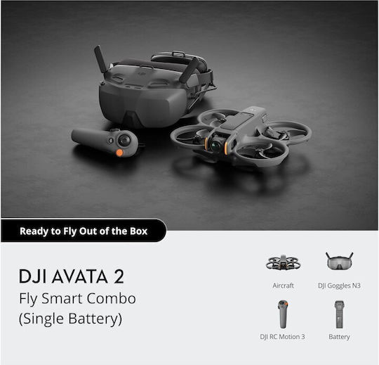 DJI Avata 2 (Fly Smart Combo) Дрон с Камера 4K 60fps Съвместим с FPV Очила
