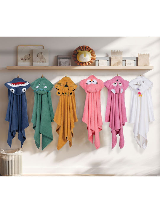 Nef-Nef Homeware Baby Bath Towel-Bathrobe with Hood Dino Green 70x120cm