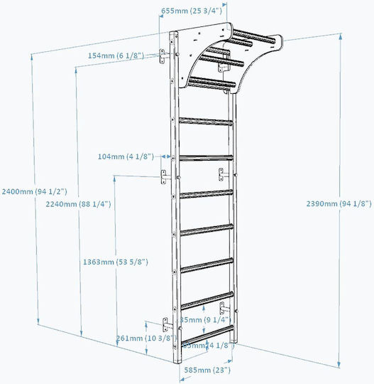 BenchK Wall Bar Πολύζυγο για Χρήστη έως 120kg