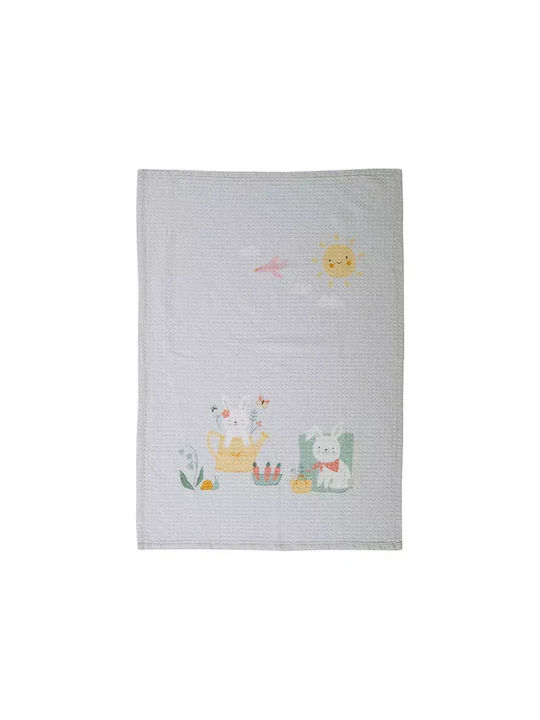 Nef-Nef Homeware Nursery Swaddling Blanket Pic Nic Together Waffle Turquoise 80x110cm