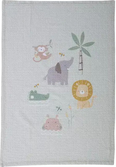 Nef-Nef Homeware Nursery Swaddling Blanket Savana Waffle Green 80x110cm