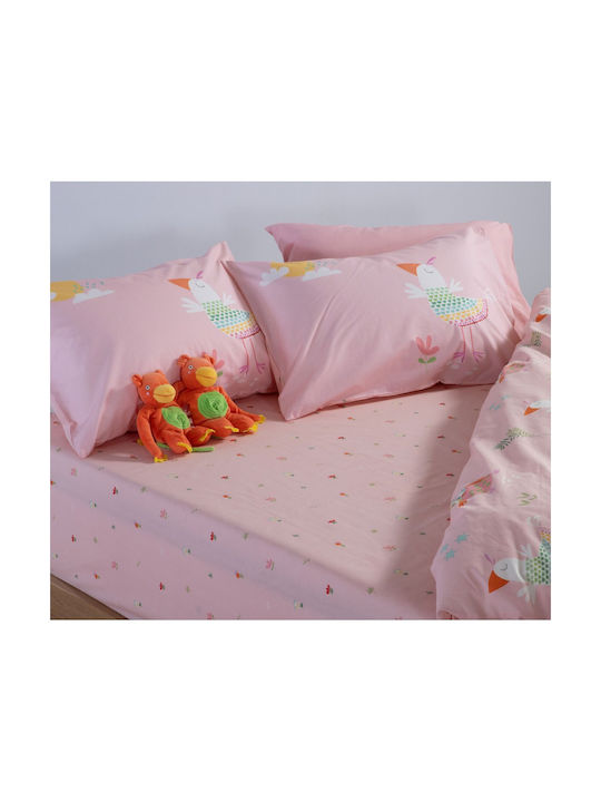 Nef-Nef Homeware Σετ Μονά Birds Mania Pink 170x260cm