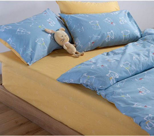 Nef-Nef Homeware Set Single Dog Life Blue 170x260cm Nef-Nef Homeware Set Single Dog Life Blue 170x260cm