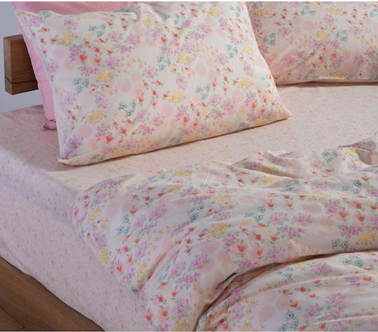 Nef-Nef Homeware Kids Sheets Set Blossom Day L Pink 170x260cm Nef-Nef Homeware Kids Sheets Set Blossom Day L Pink 170x260cm
