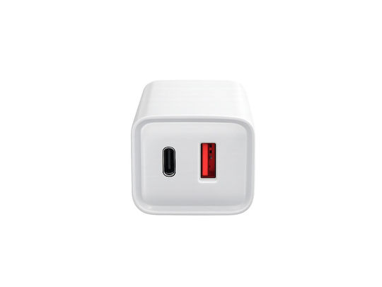 KLGO Charger with USB-A Port and USB-C Port and USB-C - USB-C Cable 35W Power Delivery White (PD-22)