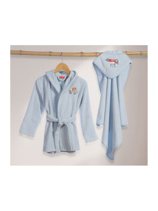 Nef-Nef Homeware Παιδικό Μπουρνούζι Super Boy L.blue με Κουκούλα Nef-Nef Homeware Παιδικό Μπουρνούζι Super Boy L.blue με Κουκούλα