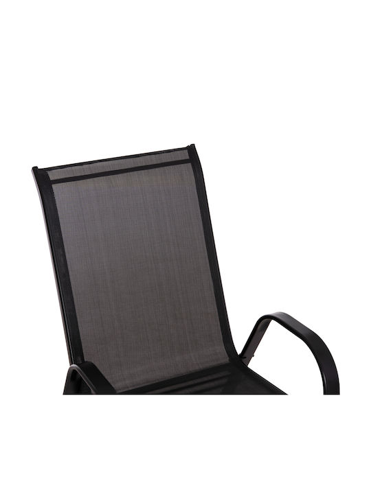 Gartenstühle Metallisch Leon Schwarze 4 Stück 55x70x91cm