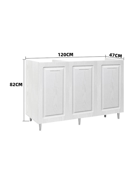 Ντουλάπι Νεροχύτη Λευκό 120x50x85εκ.