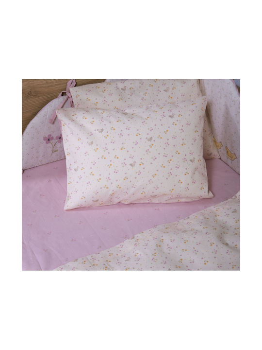Nef-Nef Homeware Комплект Бебешки Чаршафи За Кошара Памучни Cute & Sweet Екрю 120x170см 3 Броя