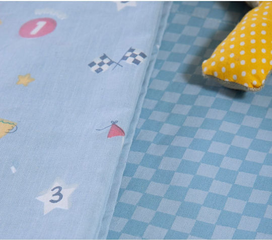 Nef-Nef Homeware Комплект Бебешки Чаршафи За Люлка Памучни Super Boy Сини 70x120см 2 Броя