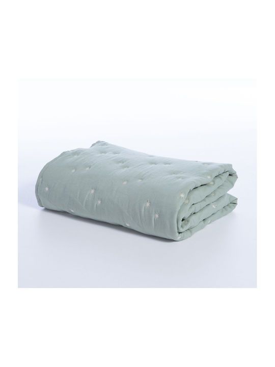 Nef-Nef Homeware Star Baby Quilt Microfiber Mint 110x150cm