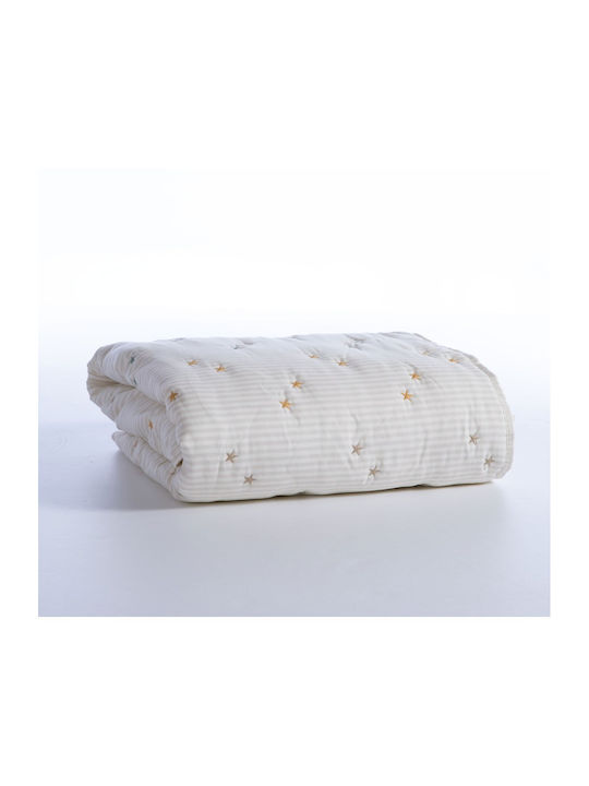Nef-Nef Homeware Happy Baby Quilt Mikrofaser Ecru 110x150cm