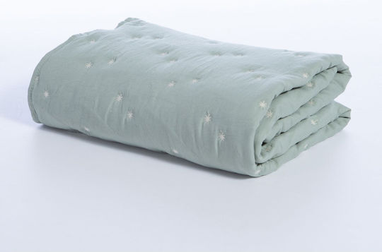 Nef-Nef Homeware Star Baby Quilt Microfiber Mint 80x110cm