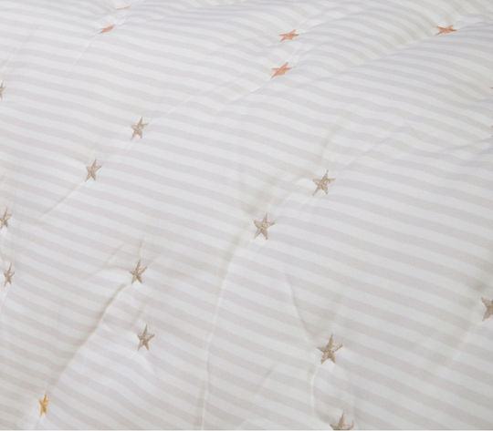 Nef-Nef Homeware Happy Βρεφικό Κουβερλί Microfiber Ecru 80x110cm
