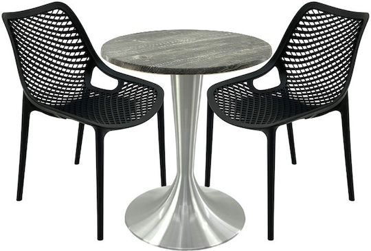 Set Sala De Mese 3 Piese Negru Set Sala De Mese 3 Piese Negru