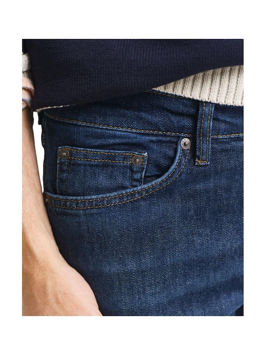 Men's Jeans Pants with Slim Fit Dark Blue