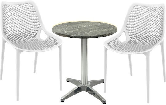 Set Sala De Mese 3 Piese Alb Set Sala De Mese 3 Piese Alb