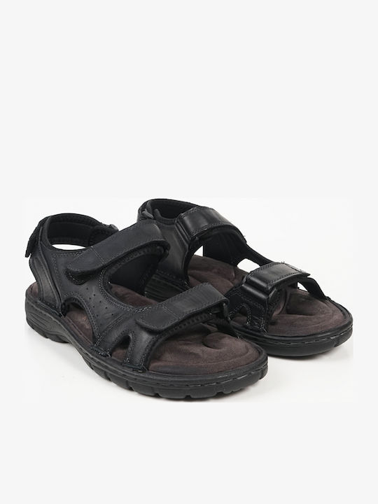 Leather Men's Sandals In Black Color