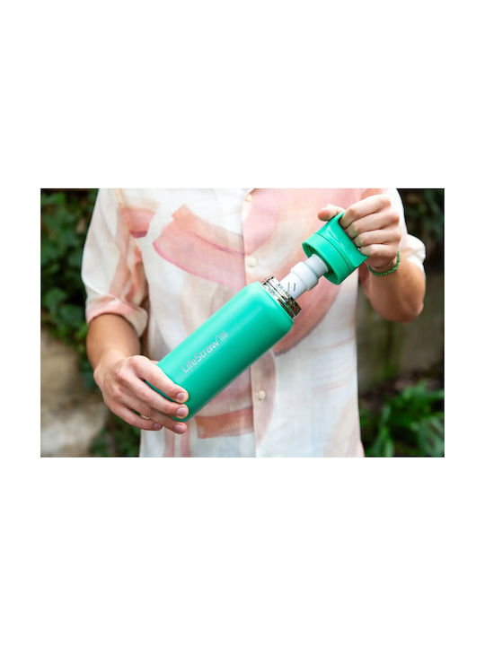 Lifestraw Stainless Steel Water Bottle with Filter 700ml Green