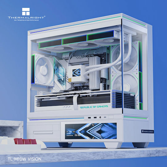 Thermalright TL-M10 Vision Gaming Micro Tower Кутия За Компютър Със Страничен Прозорец И ARGB Осветление LCD Дисплей