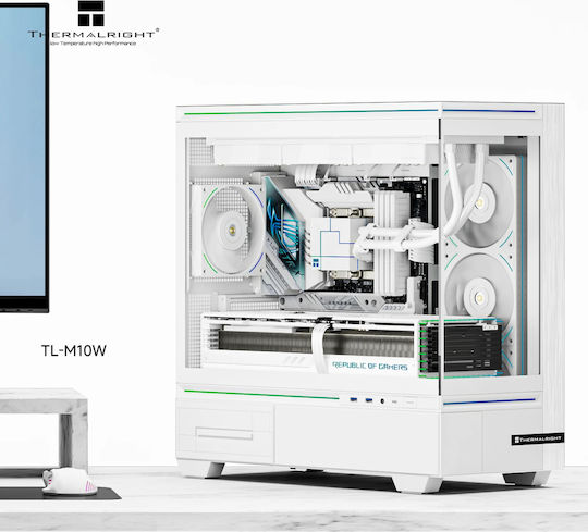 Thermalright TL-M10 Геймърска Micro Tower Кутия За Компютър Със Страничен Прозорец И ARGB Осветление Бяла