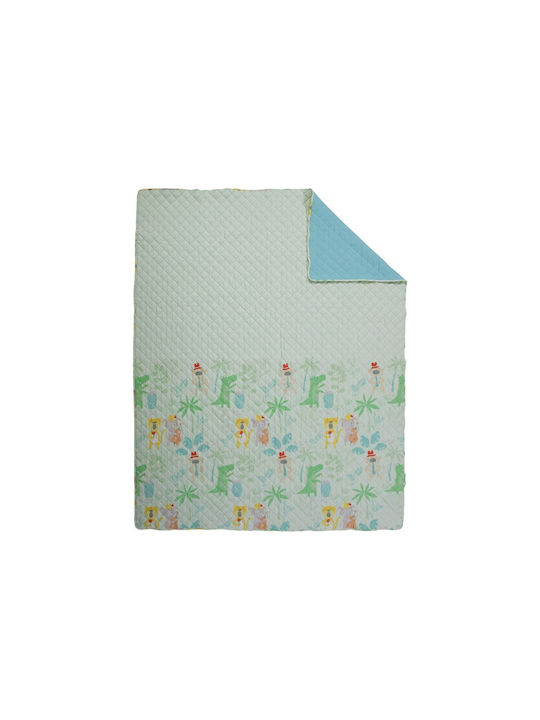 Nef-Nef Homeware Kinderdecken Einzel Jungle Music Grün 180x240cm