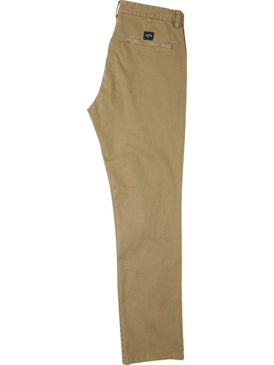 Chino 73 Παντελόνι Chino Ελαστικό σε Ίσια Γραμμή Μπεζ